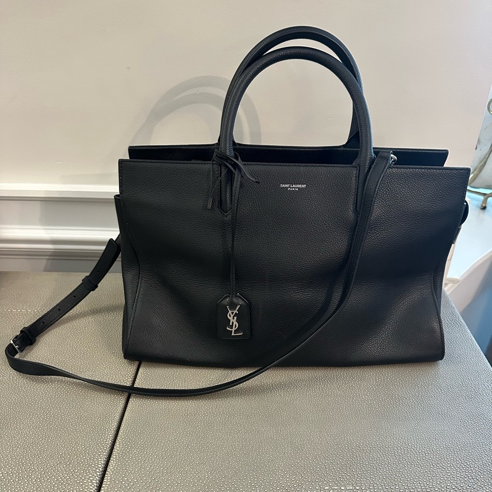 Saint Laurent (YSL) Cabas Rive Gauche black satchel